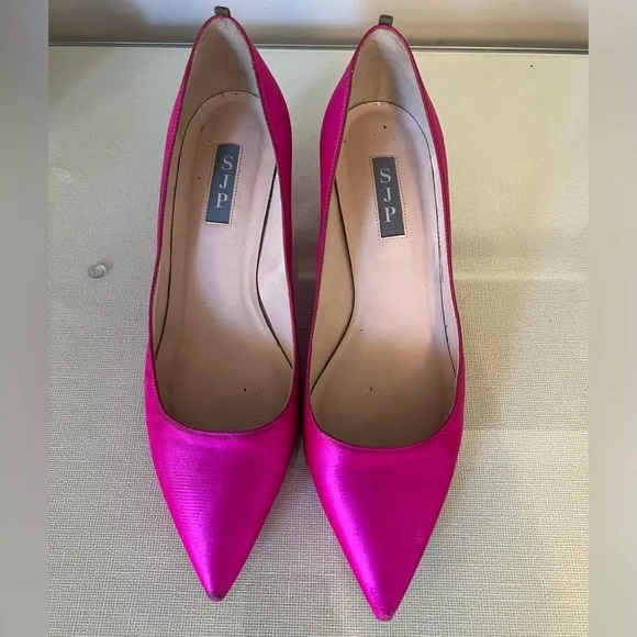 SJP Hot Pink Satin Heels in size 40 - Picture 1 of 9